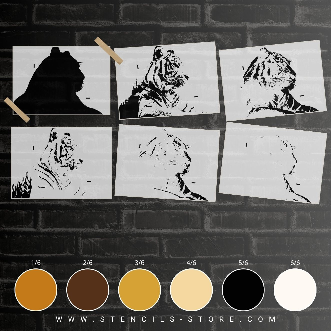 Tiger 6-layers stencil - ARTENDIST