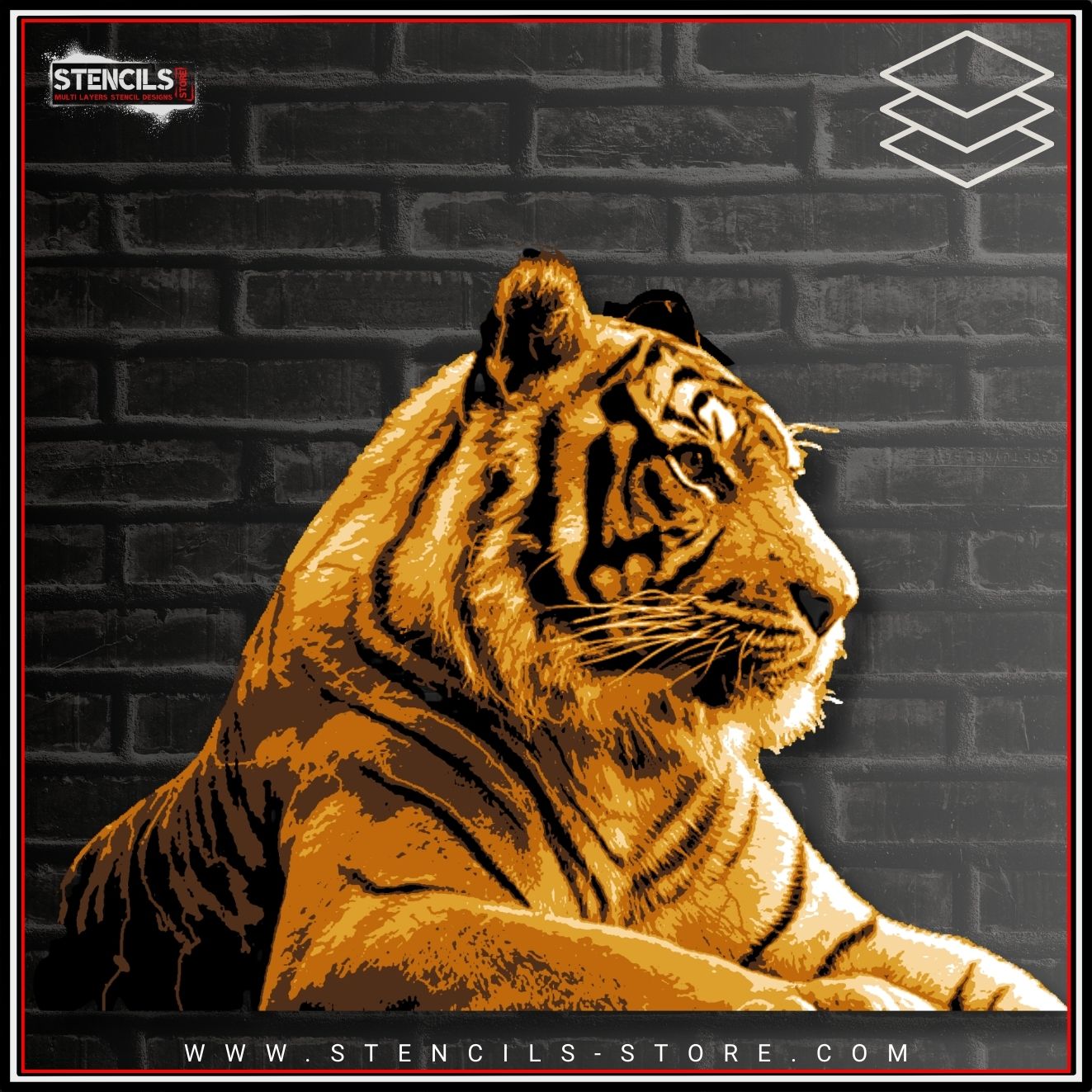 Tiger 6-layers stencil - ARTENDIST