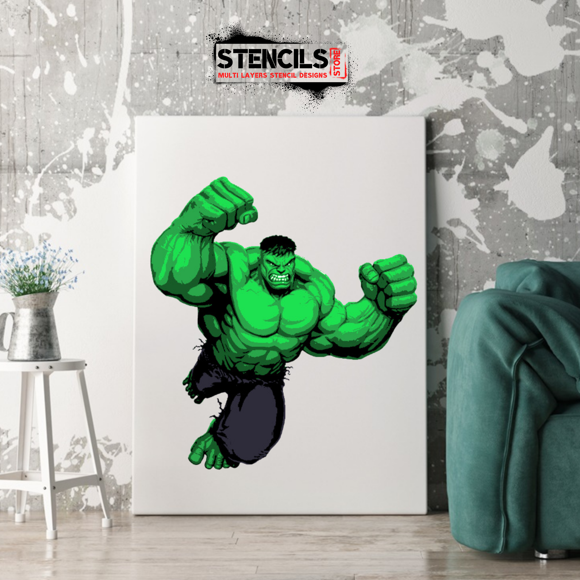 THE HULK multi 5-layers stencil design - ARTENDIST