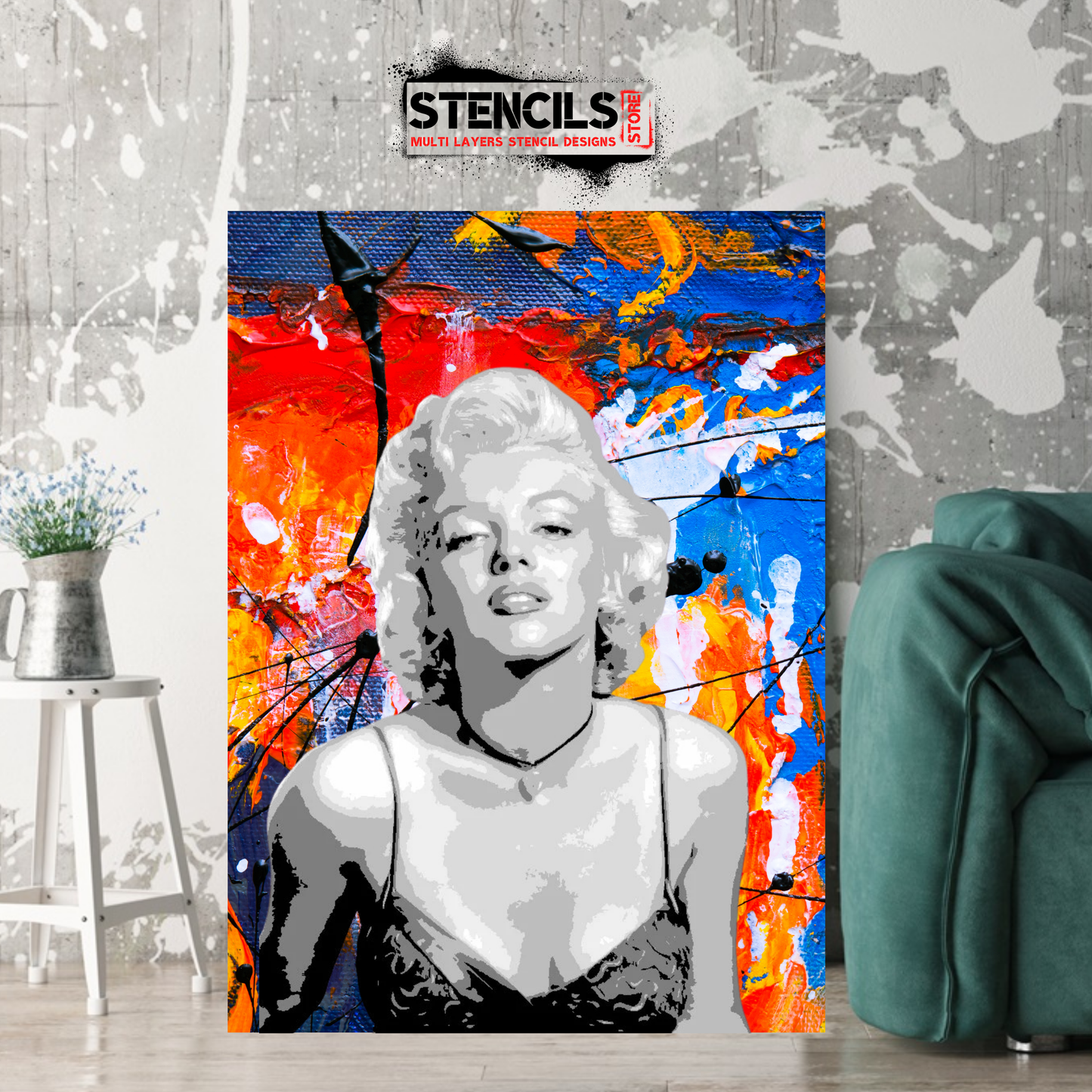 MARILYN MONROE multi 6-layers stencil design - ARTENDIST