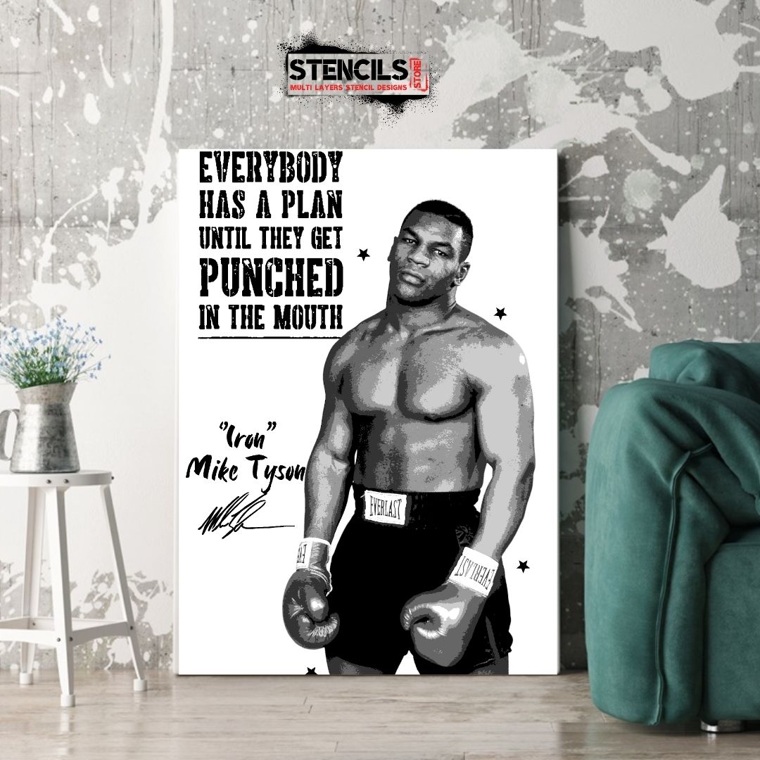 MIKE TYSON multi 6-layers stencil design - ARTENDIST