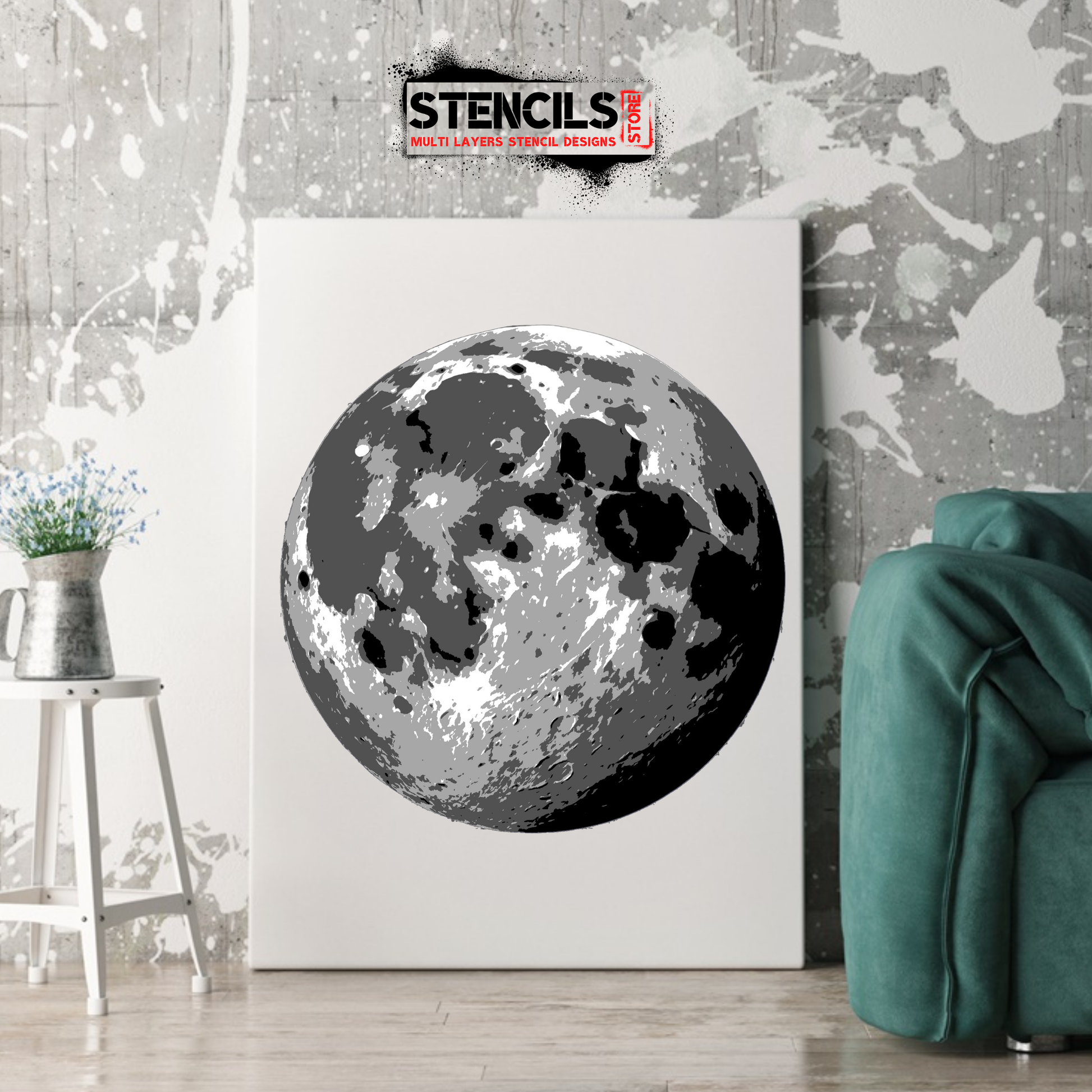 MOON multi 4-layers stencil design - ARTENDIST