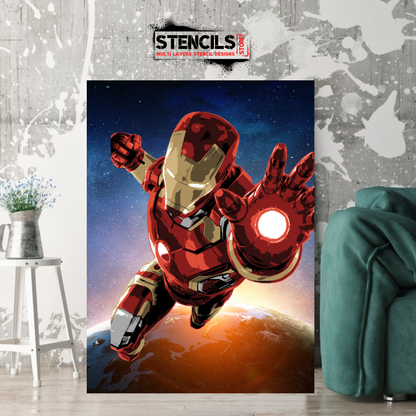 IRON MAN multi 10 layers stencil design - ARTENDIST