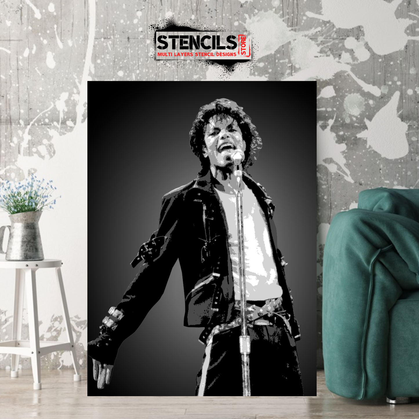 MICHAEL JACKSON multi 5 layers stencil design - ARTENDIST