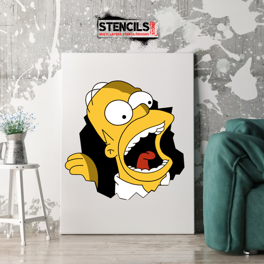 HOMER SIMPSON multi 5-layers stencil design - ARTENDIST