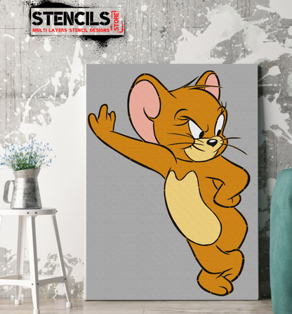 JERRY multi 4 layers stencil design PRE-CUT - ARTENDIST