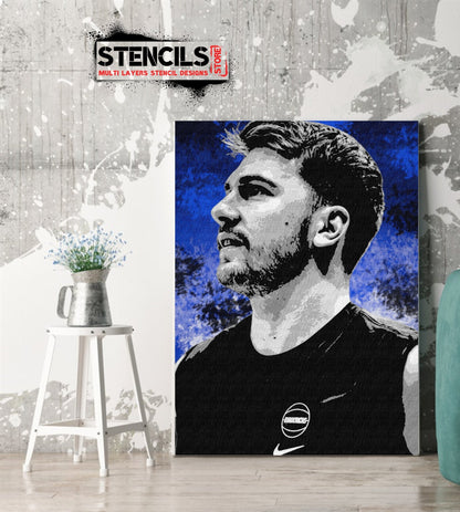 LUKA DONCIC multi 5 layers stencil design PRE-CUT - ARTENDIST