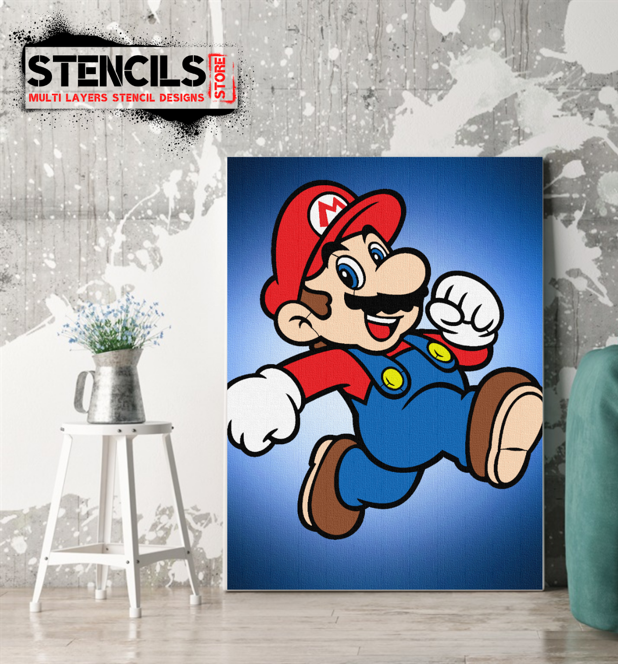 SUPER MARIO multi 6-layers stencil design - ARTENDIST