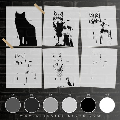 Wolf 6-layers stencil - ARTENDIST