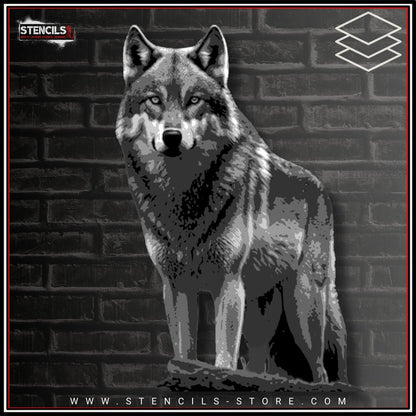 Wolf 6-layers stencil - ARTENDIST
