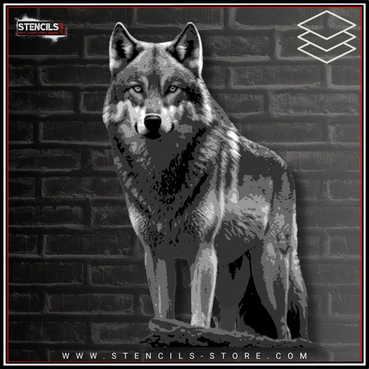 Wolf 6-layers stencil - ARTENDIST