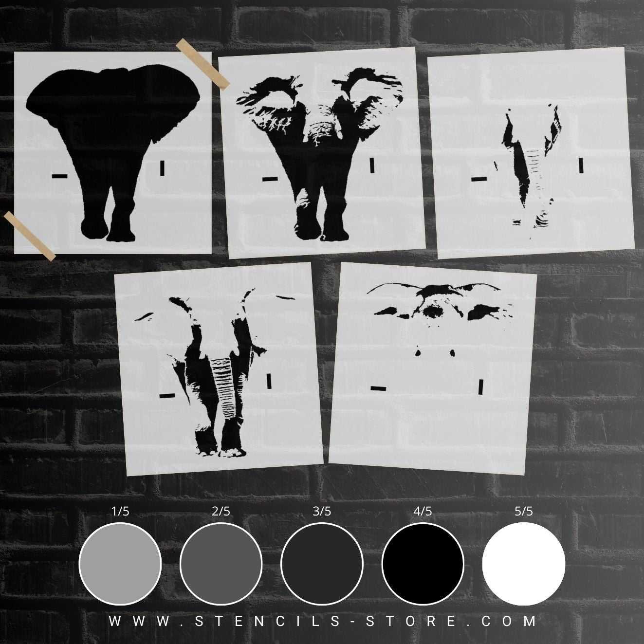 Elephant 5-Layer Stencil - ARTENDIST