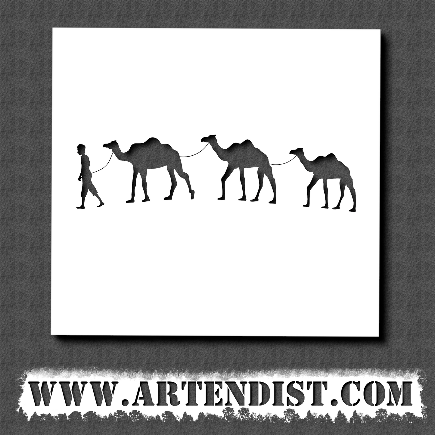 Camels Silhouette Stencil - ARTENDIST