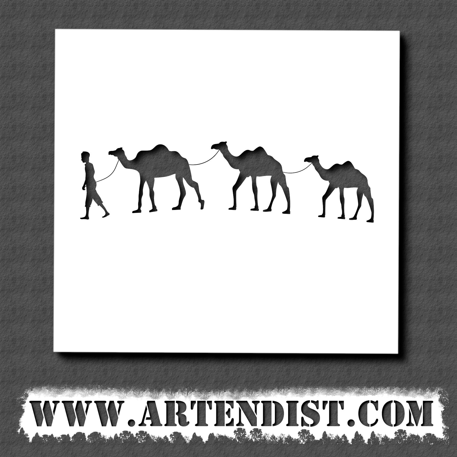 Camels Silhouette Stencil - ARTENDIST