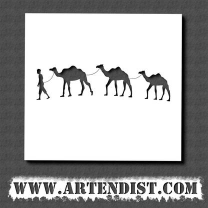Camels Silhouette Stencil - ARTENDIST