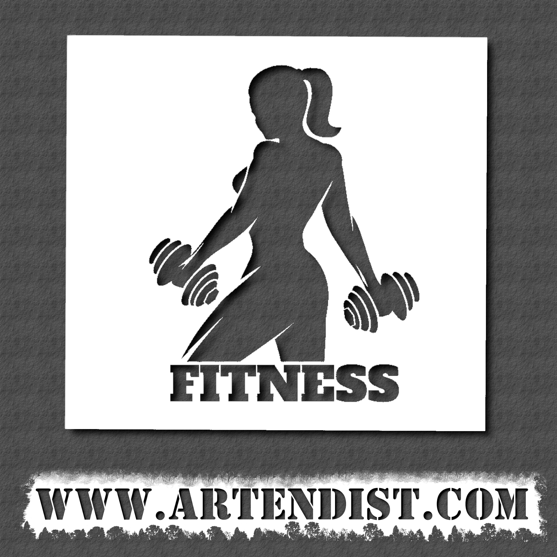 Fitness Girl Stencil – DIY Craft Template / Spray art stencils ...