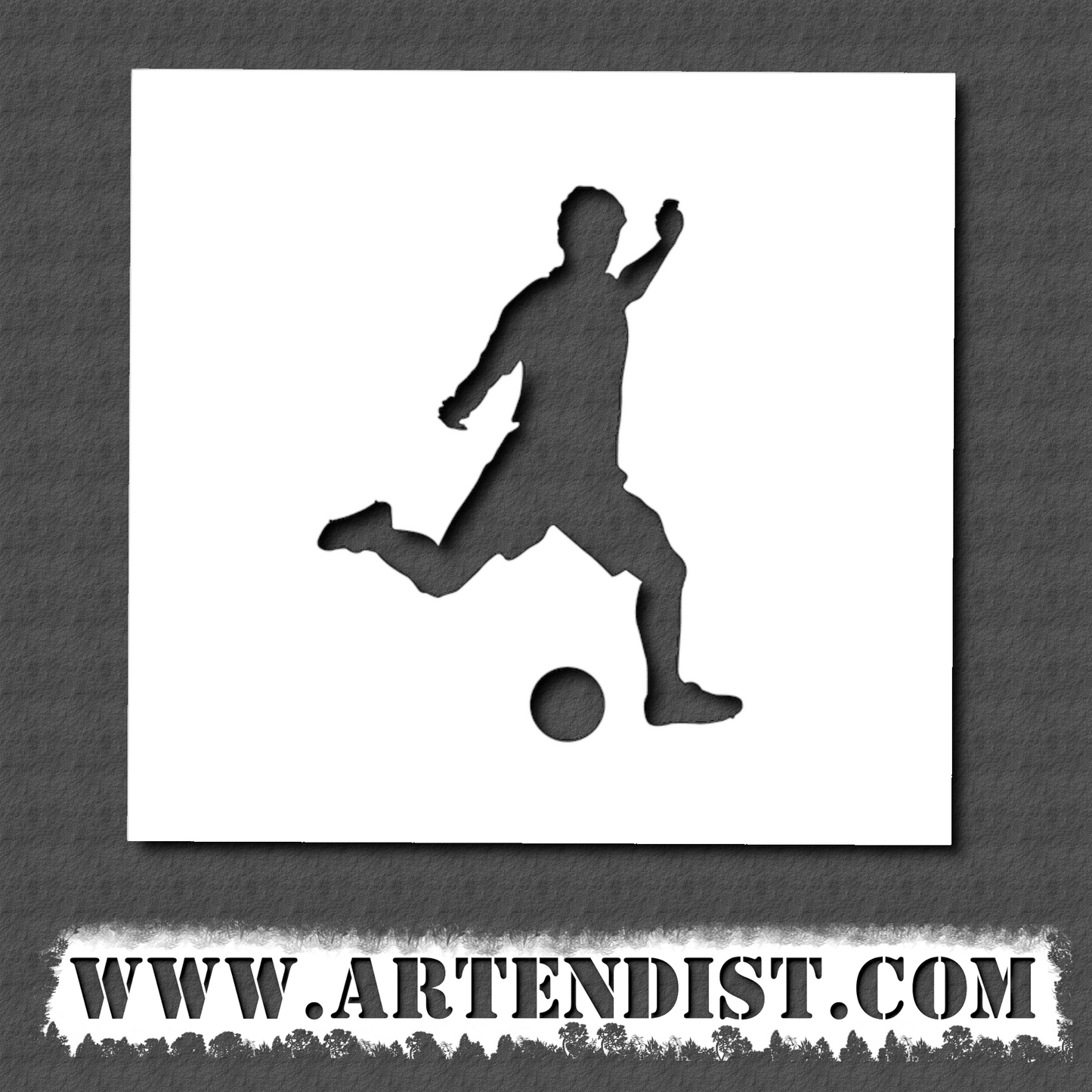 Football Player Silhouette Stencil - ARTENDIST
