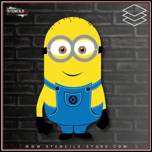 Yellow Cartoon Worker 6-Layer Stencil - ARTENDIST