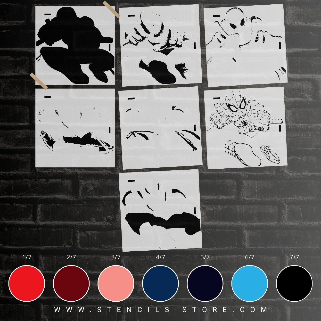 Web Hero 7-Layer Stencil - ARTENDIST