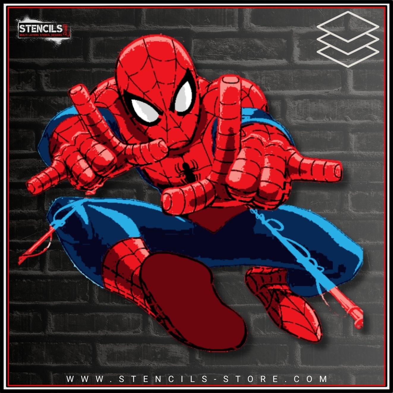 Web Hero 7-Layer Stencil - ARTENDIST